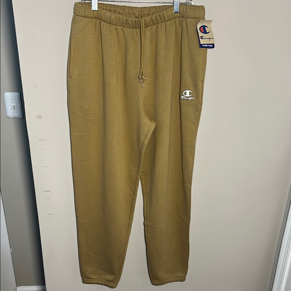 Champion new classic fleece Men's Tan breathable midweight Sweatpants